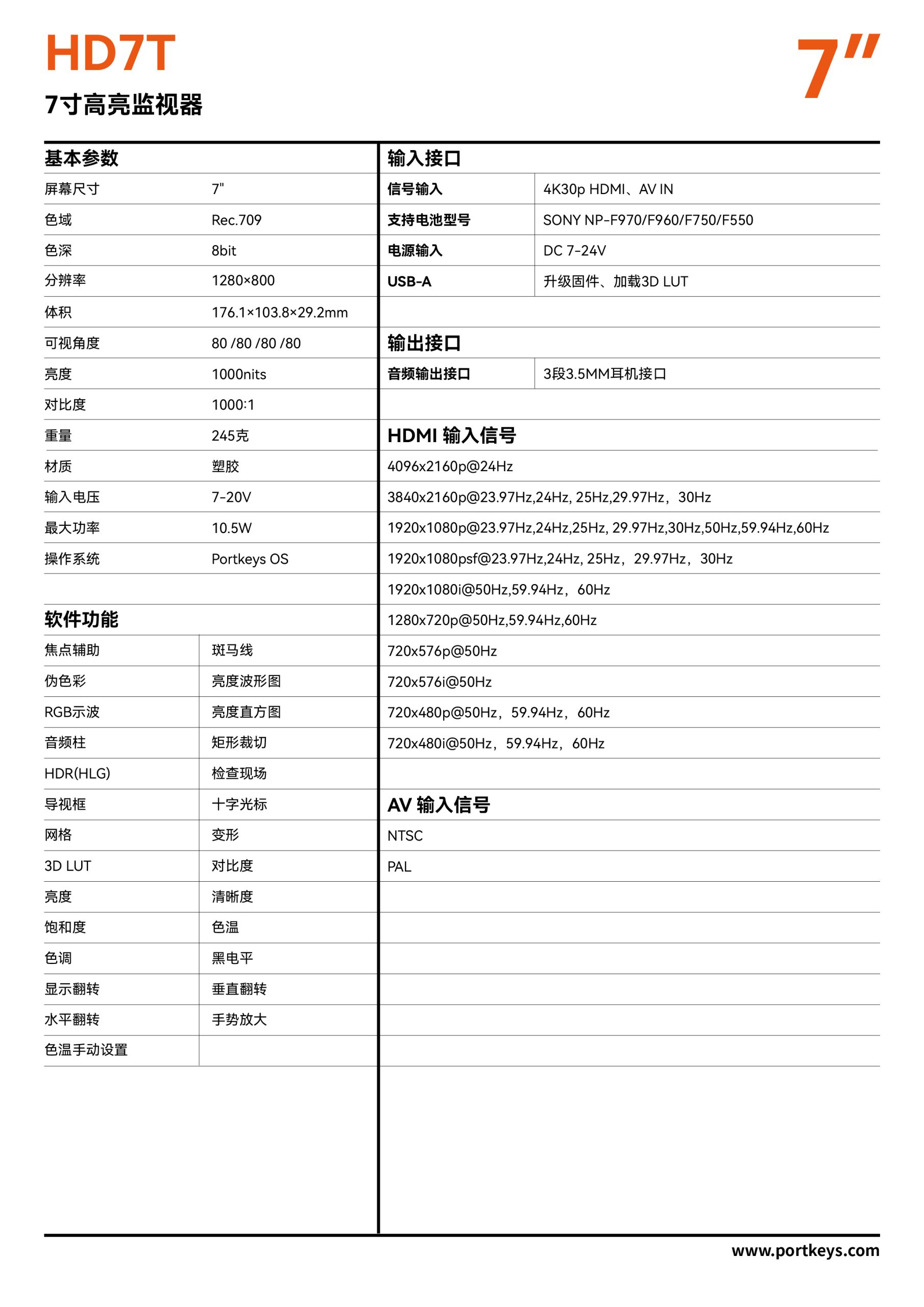 参数表_HD7T